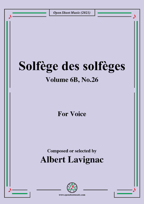 Lavignac-Solfege des solfeges,Volume 6B No.26,for Voice