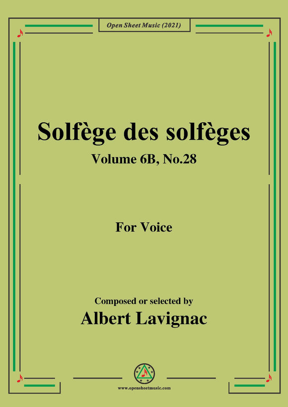 Lavignac-Solfege des solfeges,Volume 6B No.28,for Voice