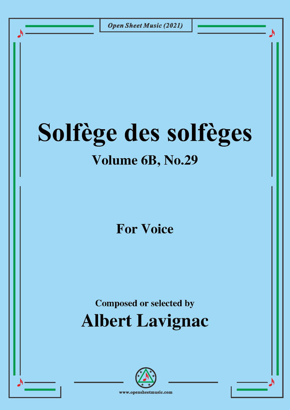 Lavignac-Solfege des solfeges,Volume 6B No.29,for Voice