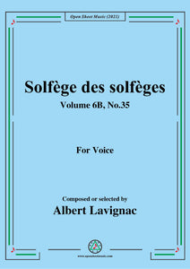 Lavignac-Solfege des solfeges,Volume 6B No.35,for Voice