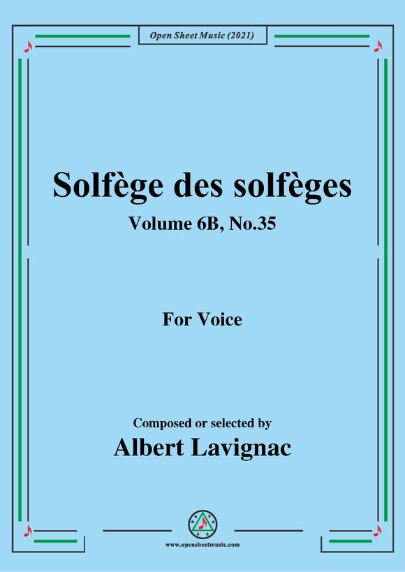 Lavignac-Solfege des solfeges,Volume 6B No.35,for Voice