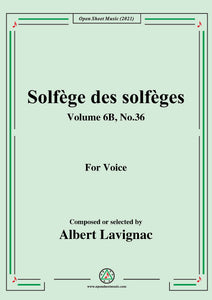 Lavignac-Solfege des solfeges,Volume 6B No.36,for Voice