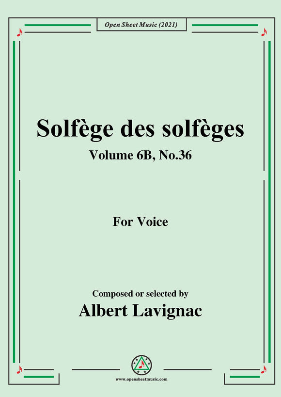 Lavignac-Solfege des solfeges,Volume 6B No.36,for Voice