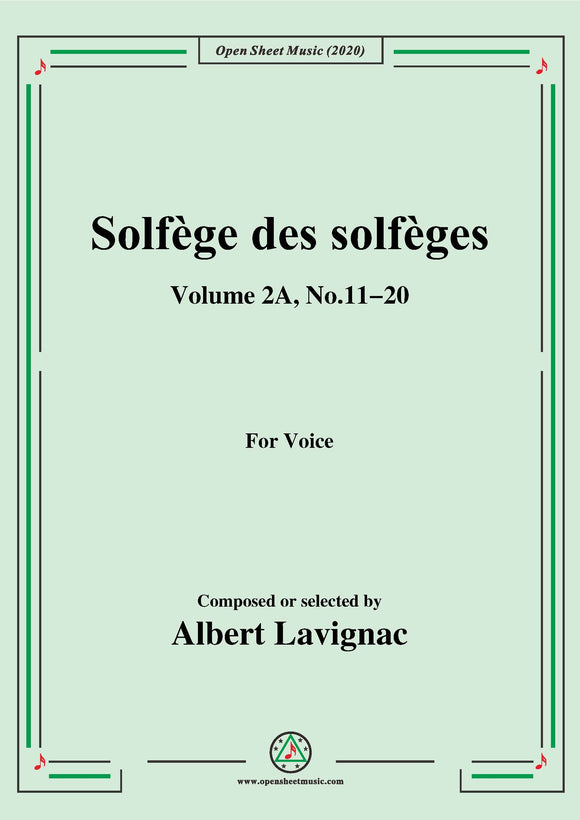 Lavignac-Solfège des solfèges,Volume 2A,No.11-20