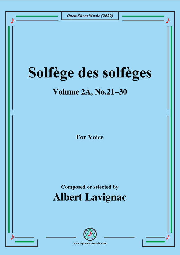 Lavignac-Solfège des solfèges,Volume 2A,No.21-30