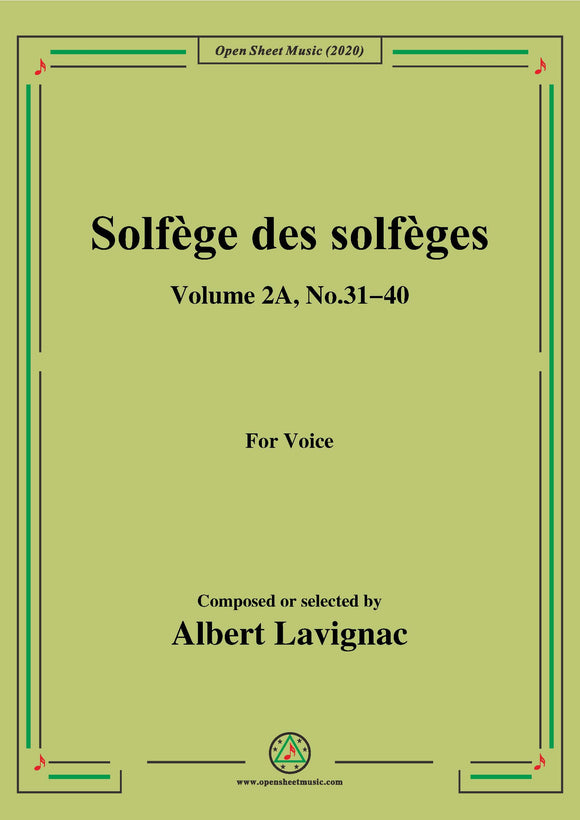 Lavignac-Solfège des solfèges,Volume 2A,No.31-40