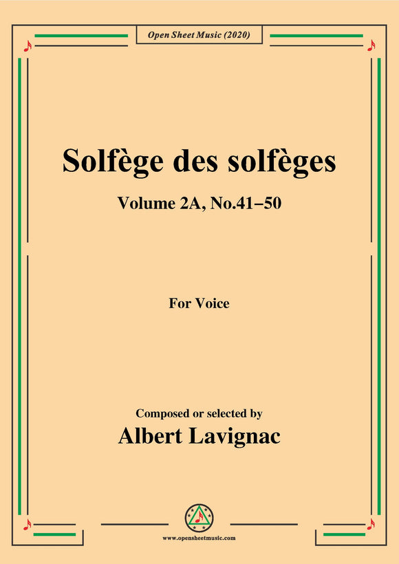 Lavignac-Solfège des solfèges,Volume 2A,No.41-50