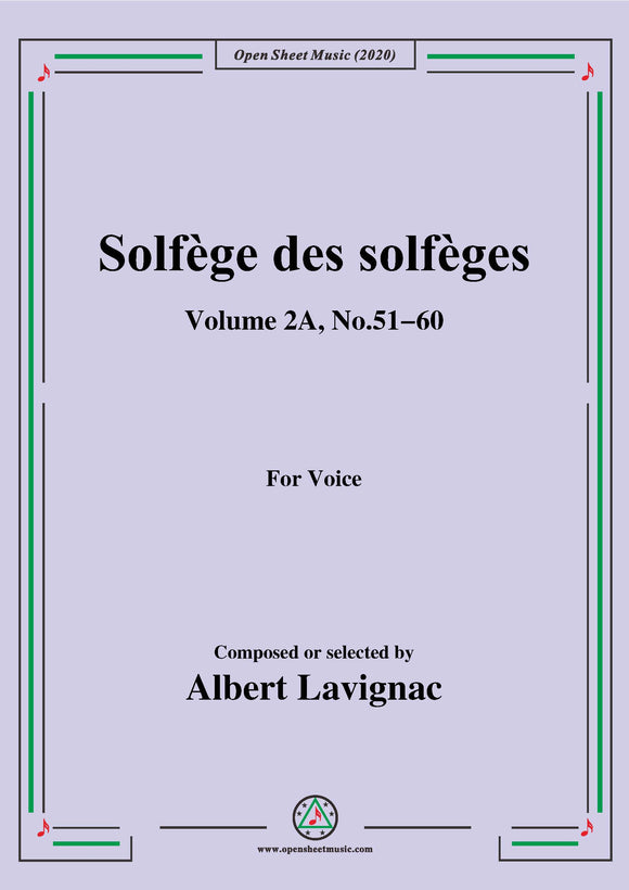 Lavignac-Solfège des solfèges,Volume 2A,No.51-60