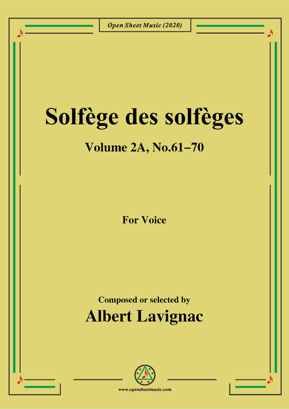 Lavignac-Solfège des solfèges,Volume 2A,No.61-70