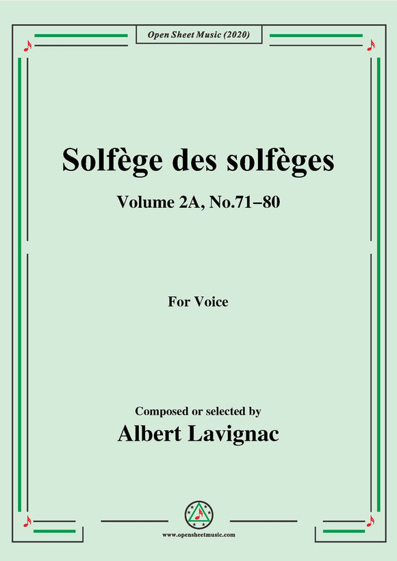 Lavignac-Solfège des solfèges,Volume 2A,No.71-80