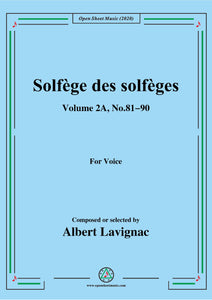 Lavignac-Solfège des solfèges,Volume 2A,No.81-90