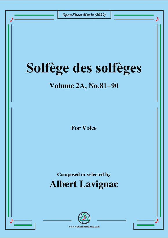 Lavignac-Solfège des solfèges,Volume 2A,No.81-90
