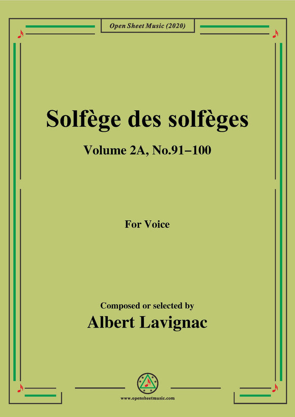 Lavignac-Solfège des solfèges,Volume 2A,No.91-100