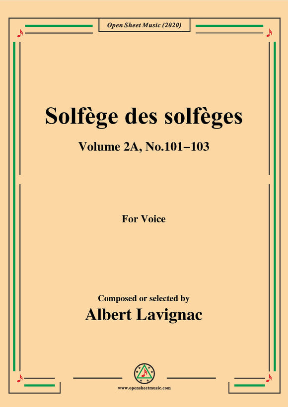 Lavignac-Solfège des solfèges,Volume 2A,No.101-103