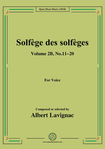 Lavignac-Solfège des solfèges,Volume 2B,No.11-20