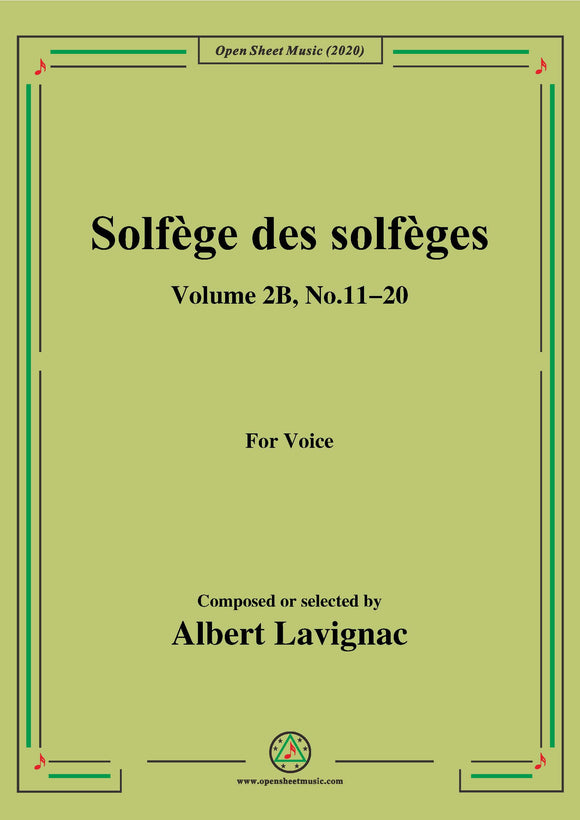 Lavignac-Solfège des solfèges,Volume 2B,No.11-20