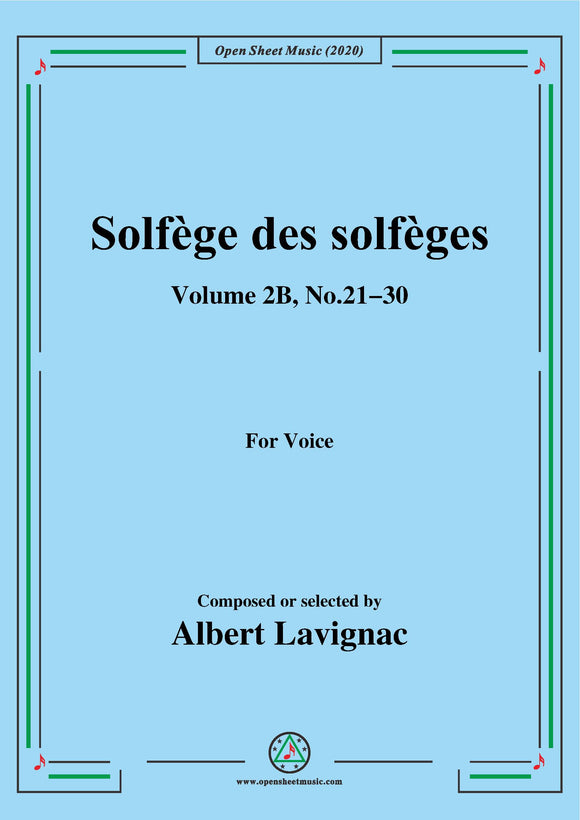 Lavignac-Solfège des solfèges,Volume 2B,No.21-30