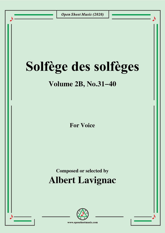 Lavignac-Solfège des solfèges,Volume 2B,No.31-40
