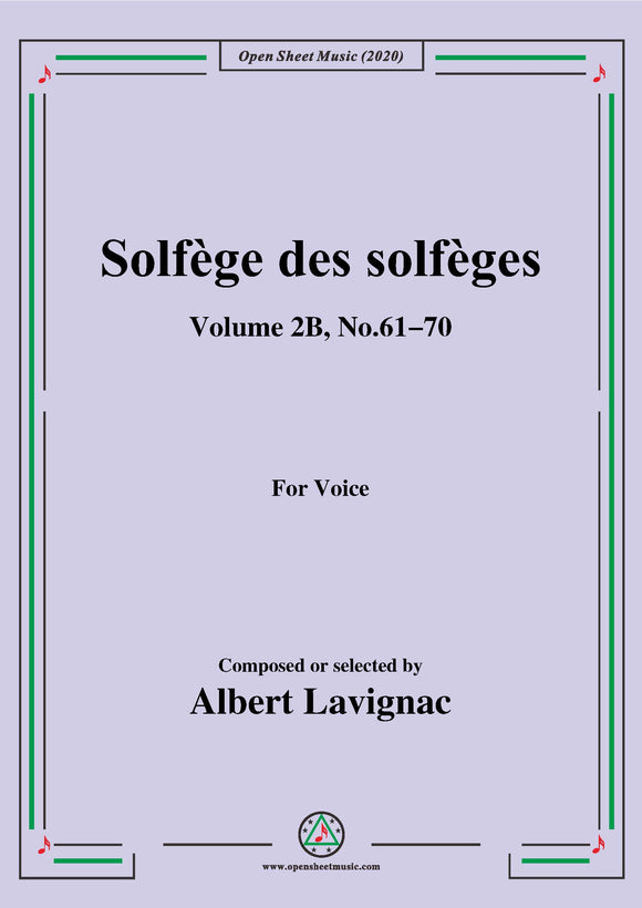 Lavignac-Solfège des solfèges,Volume 2B,No.61-70