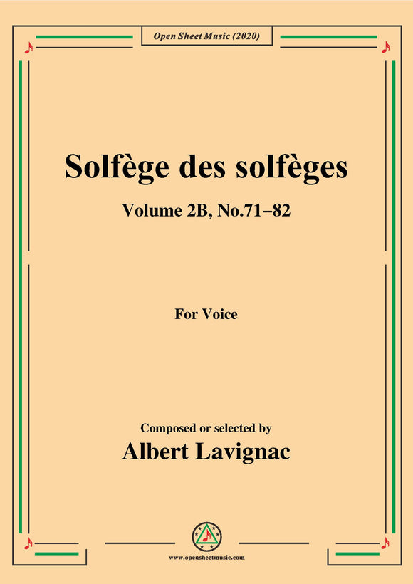 Lavignac-Solfège des solfèges,Volume 2B,No.71-82