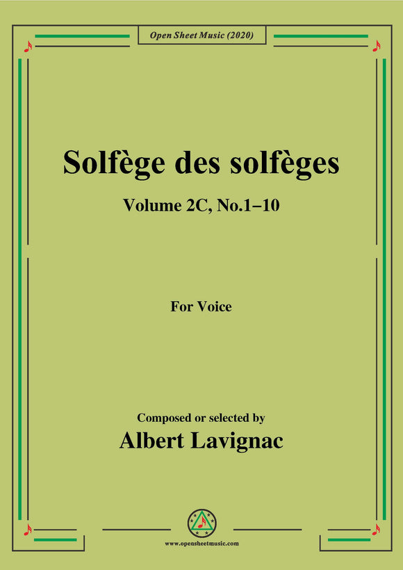 Lavignac-Solfège des solfèges,Volume 2C,No.1-10