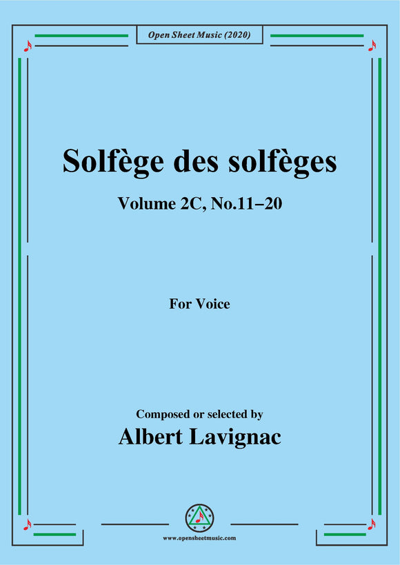 Lavignac-Solfège des solfèges,Volume 2C,No.11-20