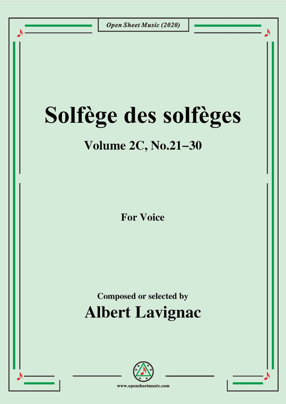 Lavignac-Solfège des solfèges,Volume 2C,No.21-30