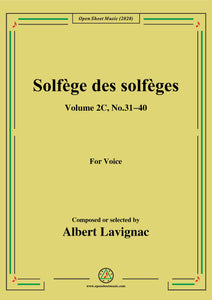 Lavignac-Solfège des solfèges,Volume 2C,No.31-40