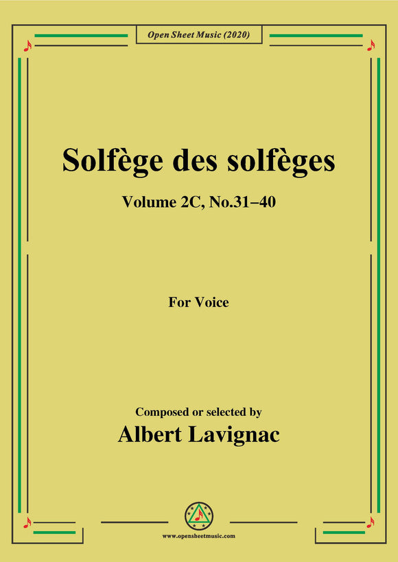 Lavignac-Solfège des solfèges,Volume 2C,No.31-40