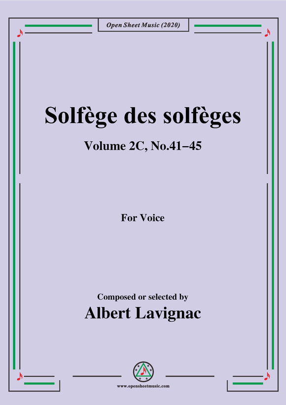 Lavignac-Solfège des solfèges,Volume 2C,No.41-45
