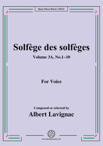 Lavignac-Solfege des solfeges,Volum 3A No.1-10,for Voice