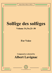Lavignac-Solfege des solfeges,Volum 3A No.21-30,for Voice