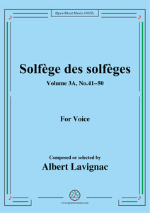 Lavignac-Solfege des solfeges,Volum 3A No.41-50,for Voice