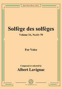 Lavignac-Solfege des solfeges,Volum 3A No.61-70,for Voice