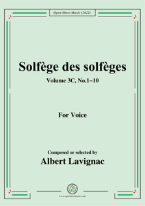 Lavignac-Solfege des solfeges,Volum 3C No.1-10,for Voice