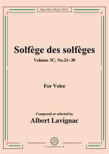 Lavignac-Solfege des solfeges,Volum 3C No.21-30,for Voice