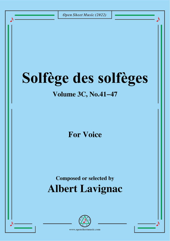 Lavignac-Solfege des solfeges,Volum 3C No.41-48,for Voice
