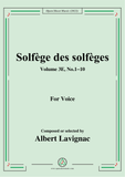 Lavignac-Solfege des solfeges,Volum 3E No.1-10,for Voice