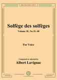 Lavignac-Solfege des solfeges,Volum 3E No.31-40,for Voice