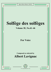 Lavignac-Solfege des solfeges,Volum 3E No.41-46,for Voice