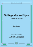 Lavignac-Solfege des solfeges,Volum 3F No.1-10,for Voice
