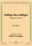 Lavignac-Solfege des solfeges,Volum 4A No.11-20,for Voice