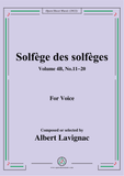 Lavignac-Solfege des solfeges,Volum 4B No.11-20,for Voice