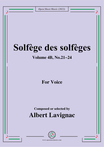 Lavignac-Solfege des solfeges,Volum 4B No.21-24,for Voice