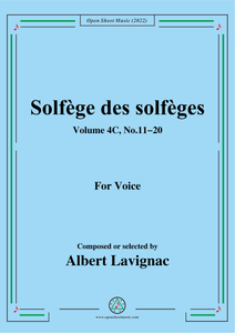 Lavignac-Solfege des solfeges,Volum 4C No.11-20,for Voice