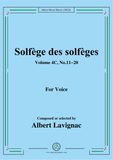 Lavignac-Solfege des solfeges,Volum 4C No.11-20,for Voice