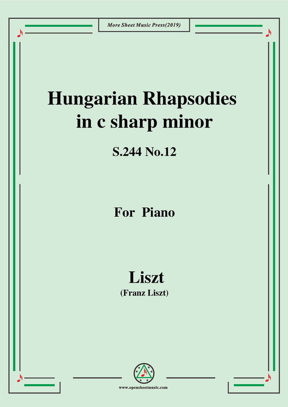 Liszt-Hungarian Rhapsodies,S.244 No.12