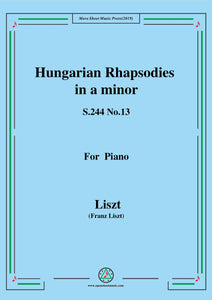 Liszt-Hungarian Rhapsodies,S.244 No.13