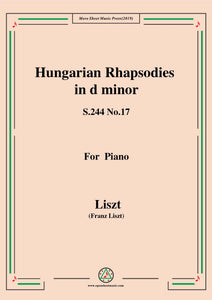 Liszt-Hungarian Rhapsodies,S.244 No.17