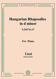 Liszt-Hungarian Rhapsodies,S.244 No.17